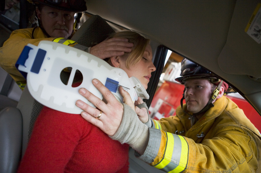 Firemen Helping Personal Injury Victim Bakersfield