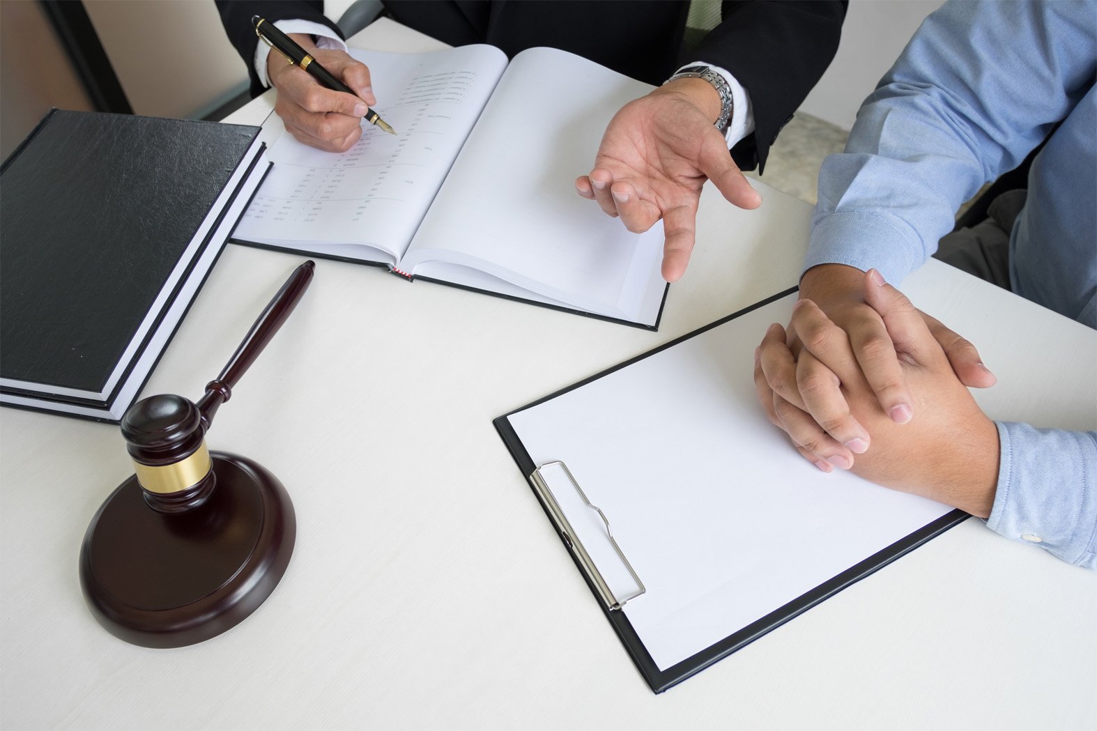 man hiring an accident attorney