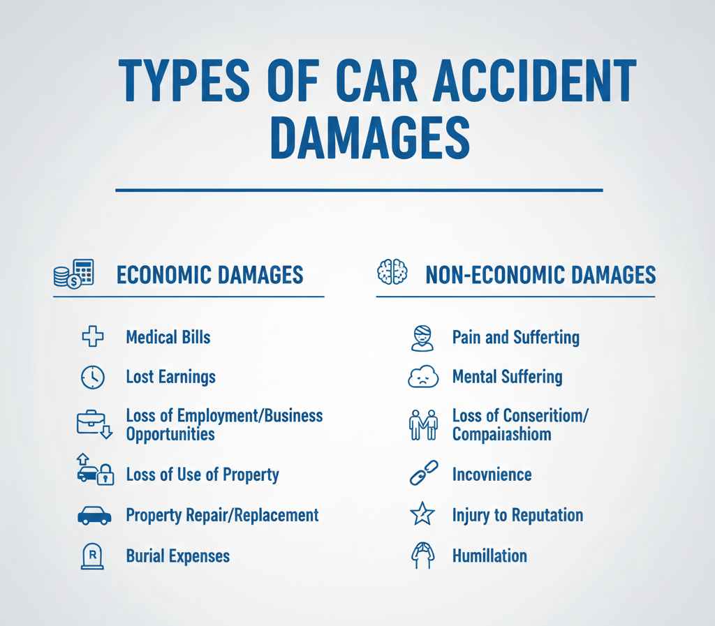 Economic and Non-economic car accident damages