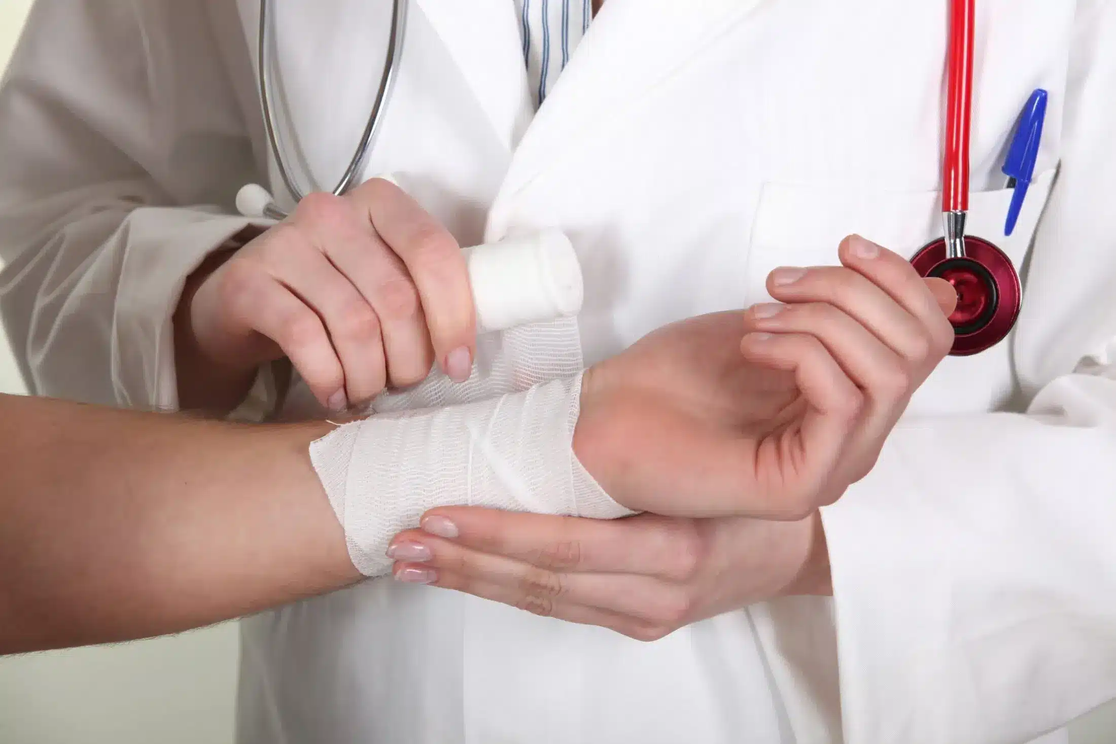 Wrapped Wrist Burn Injury Attorn